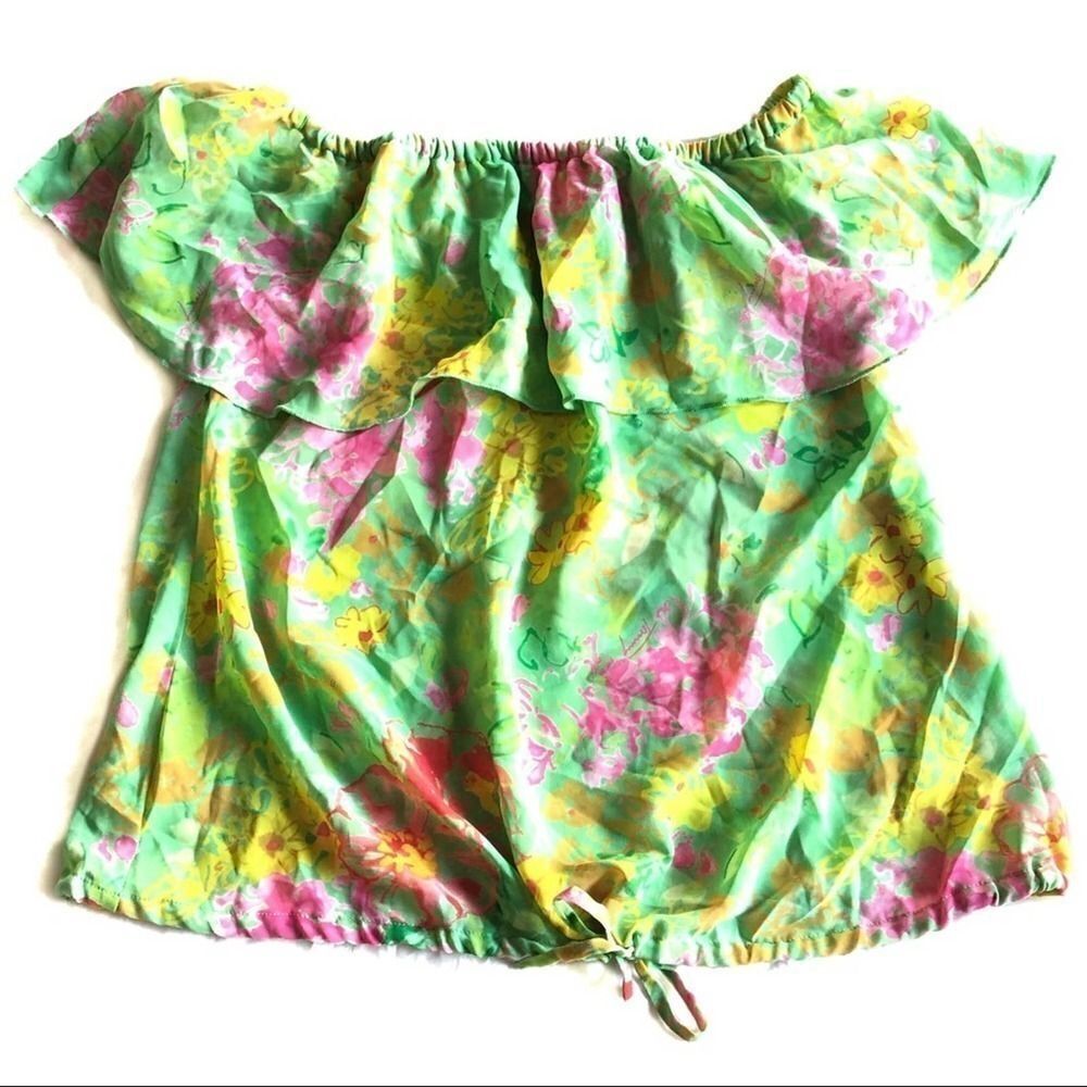 Tommy Jeans green flutter top‎